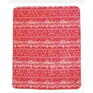 NEW‎ VICTORIA'S SECRET Red FAIR ISLE Fleece Holiday Blanket Throw 50 X 60 Gift